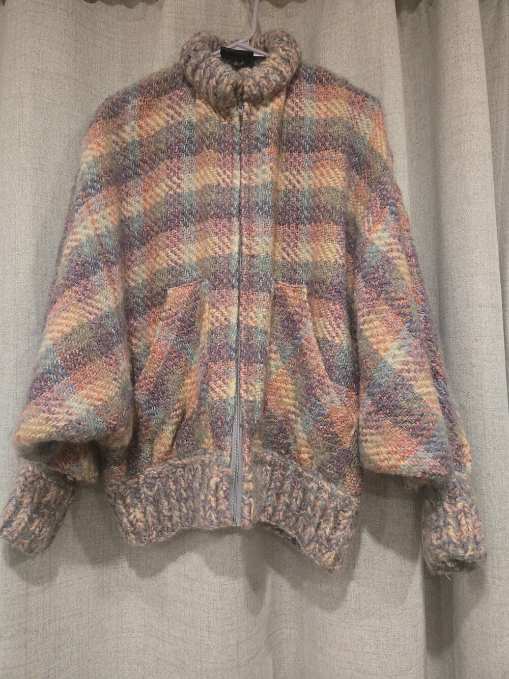 Vintage Tapestries Ireland Limited Wool Blend Zip Cardigan Sweater Jacket